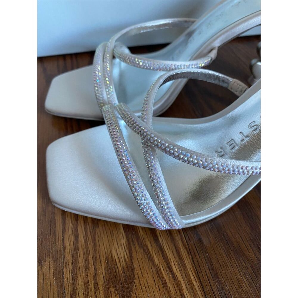 Sophia Webster Silver Heart-Stack Heel Strappy Sandals - Wifey For Lifey - Picture 8 of 10